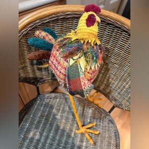 Whimsical Multicolor Rooster Trio